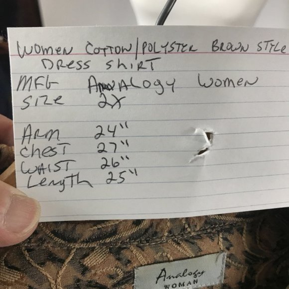 Long Sleeve Paisley Button Up Top 2x - Picture 8 of 12